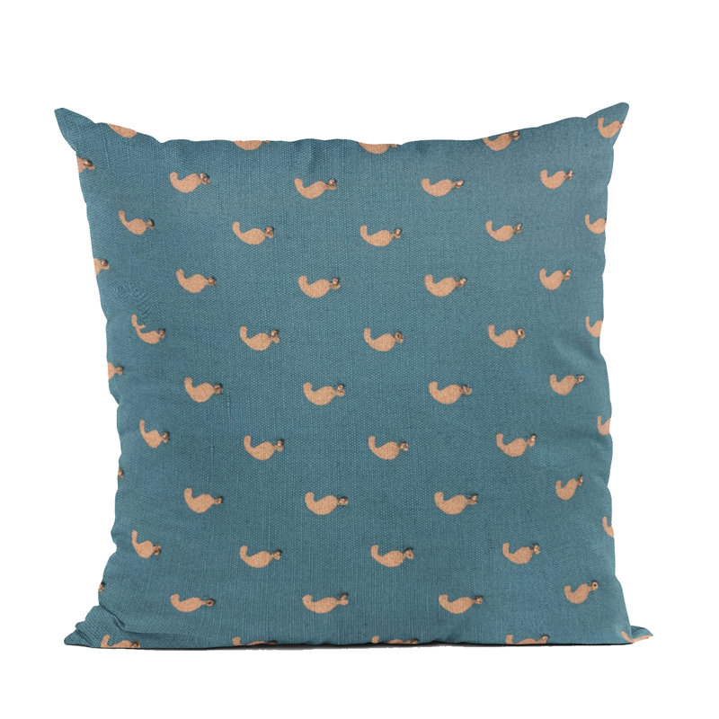 Beaded Linen Indoor/Outdoor Pillow Cover & Insert, 16" x 16", Blue