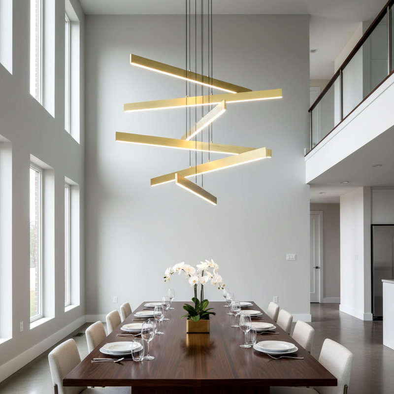 Éclairage d'escalier de 43,7 pouces à DEL, Doré, 8500 lumens, 6