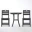 Ensemble bistro de patio en PEHD gris anthracite 3 pièces avec table ronde et 2 chaises