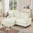 Chenille Loveseat with Flared Arms and ottoman-96757127
