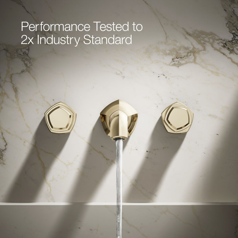 Occasion Wall-Mount Bathroom Sink Faucet Knob Handle Trim, French Gold