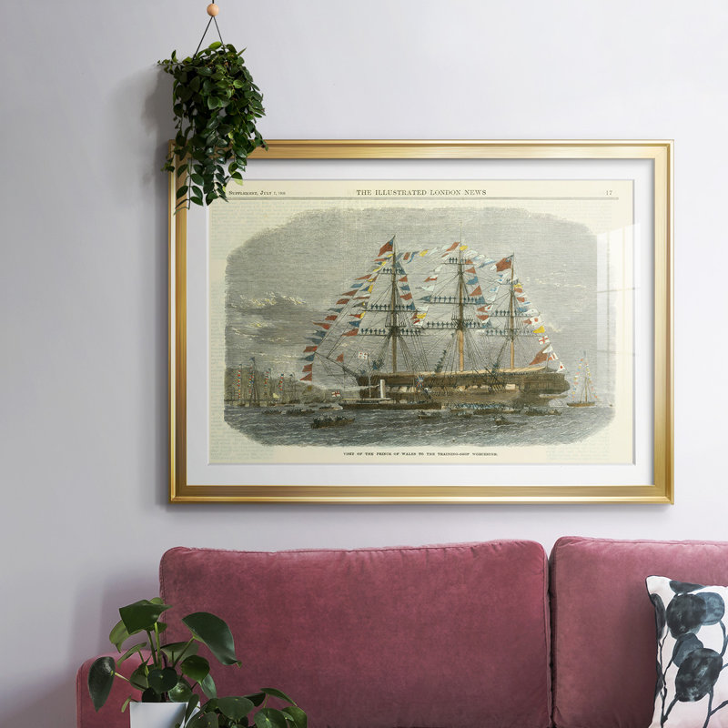 Antique Clipper Ship I-FramedFramed Print, Or, H 19 po x l 27 po x P 1,5 po