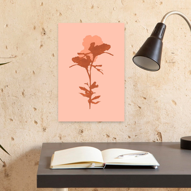 «Warm Botanical Bloom», impression délicate de fleur minimaliste, art mural, 18" H x 12" W