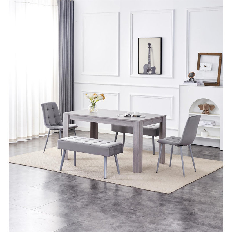 Sarilyn 6 -Person Dining Set, 75" H x 140" L x 80" W, Grey