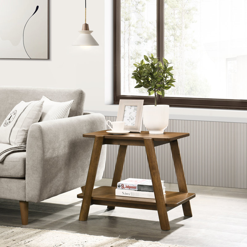 Table d'appoint de style Mid-Century moderne en noyer