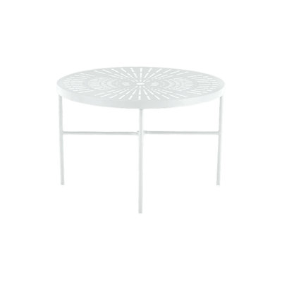 La'Stratta Round Metal Outdoor Dining Table With Umbrella Hole , 42.5'' in. W 42.5'' in. D