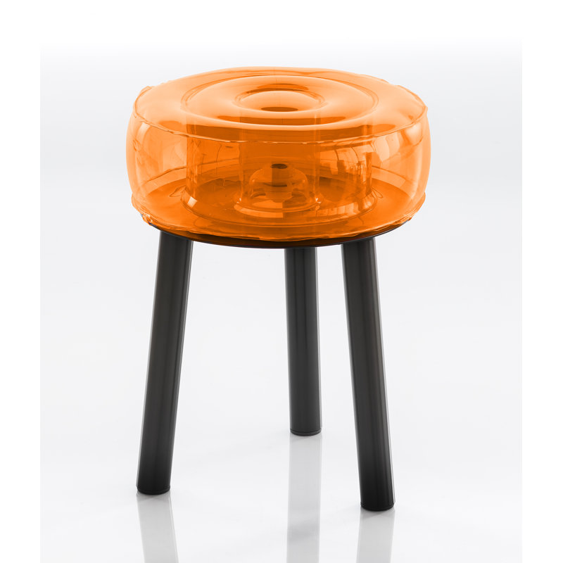 FLOOFY Metal Accent Stool, Orange