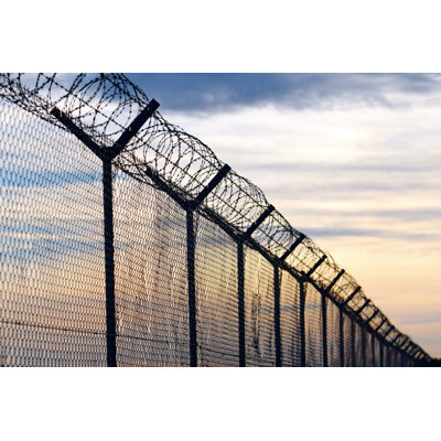 Gerberoy Silhouette Of Barbed Wire Fence - Wrapped Canvas Print