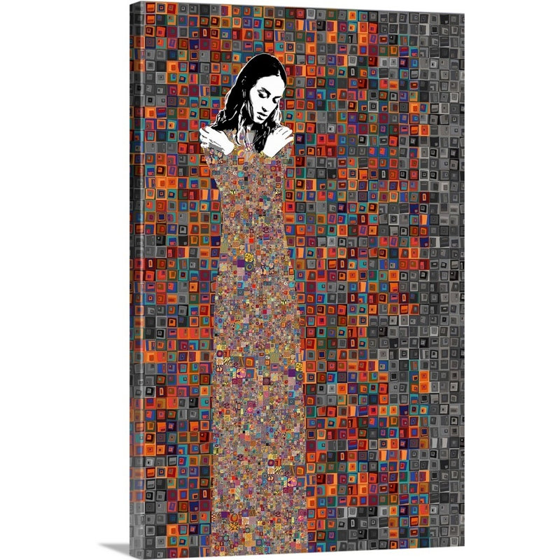 «El Abrazo» par Jose Cacho - impression d'art graphique, H 18 po x l 12 po x P 1,25 po, Toile tendue