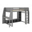 Lit mezzanine double pleine grandeur avec bureau, tablettes multiples, DEL et portemanteau suspendu-119172343