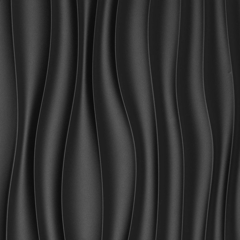 3D Wall Panels With Adhesive Included 19.6" x 19.6" Decorative Waves Design Wall Paneling, Black