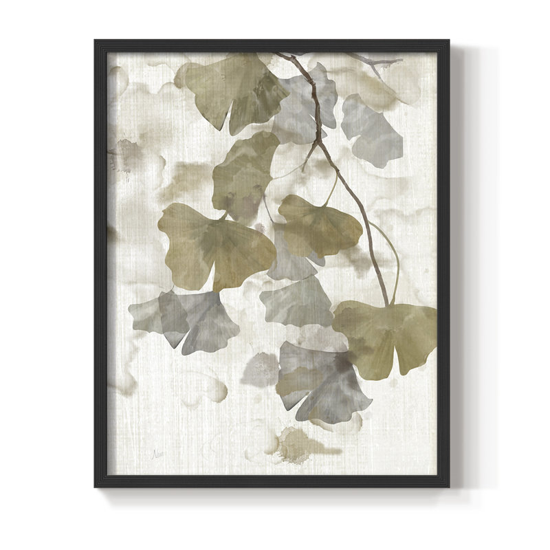Reproduction encadrée Ginkgo Accent II - bois massif, 11" H x 9" W, Noir