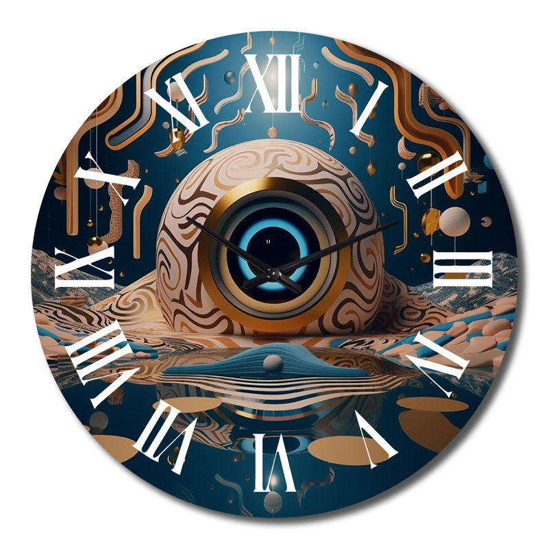 Oeil du temps, horloge murale rétro, Très grand