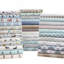 Ensemble de 3 draps imprimés à carreaux gris à chevrons-122524938