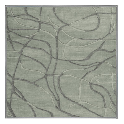 Machine Washable Abstract Brown Area Rug