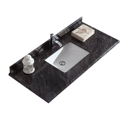 Odyssey 48'' Marble Single Bathroom Vanity Top with Sink