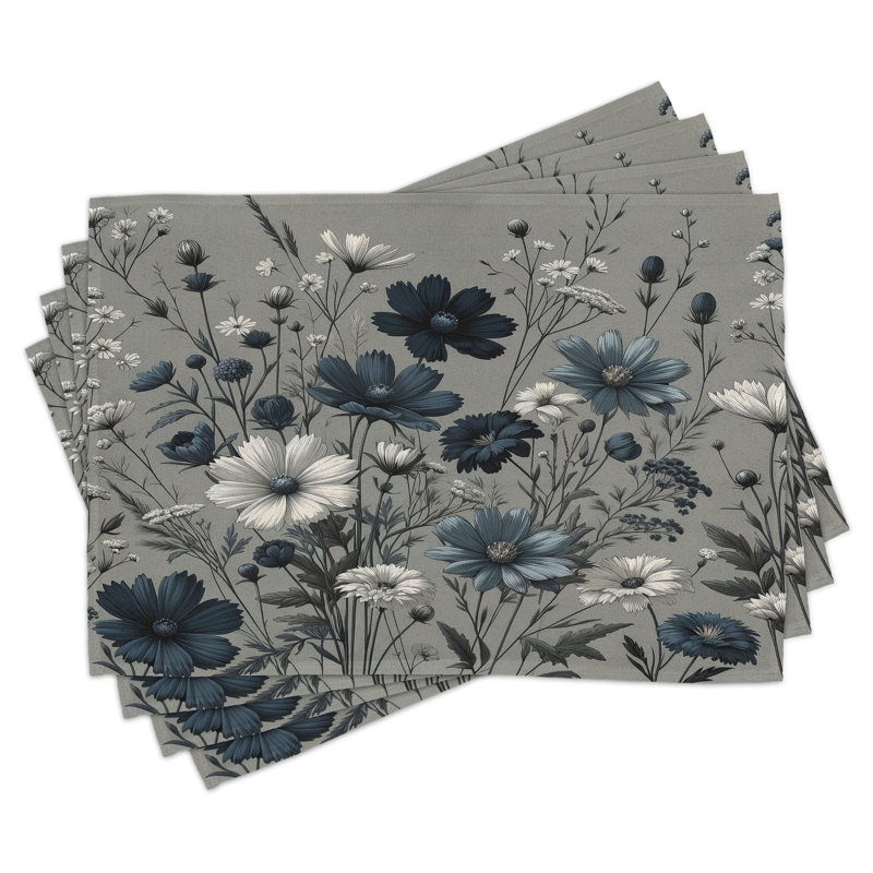 Ensemble de 4 napperons bleu marine Ambesonne