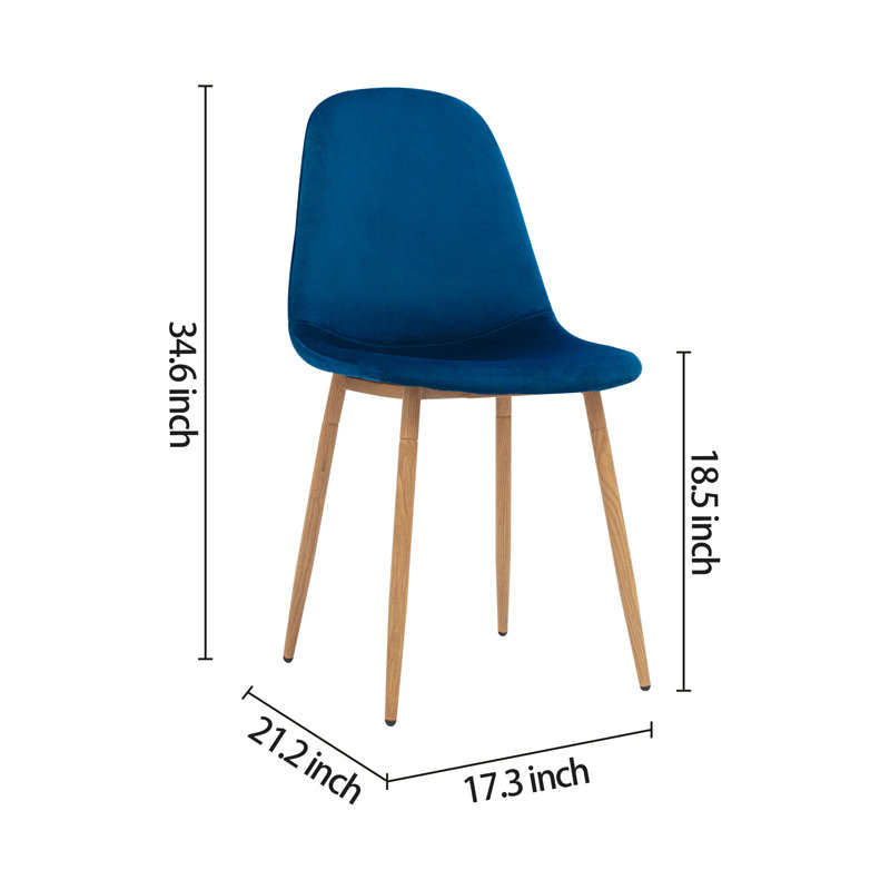 Chaise d'appoint en velours Fuzail, Bleu