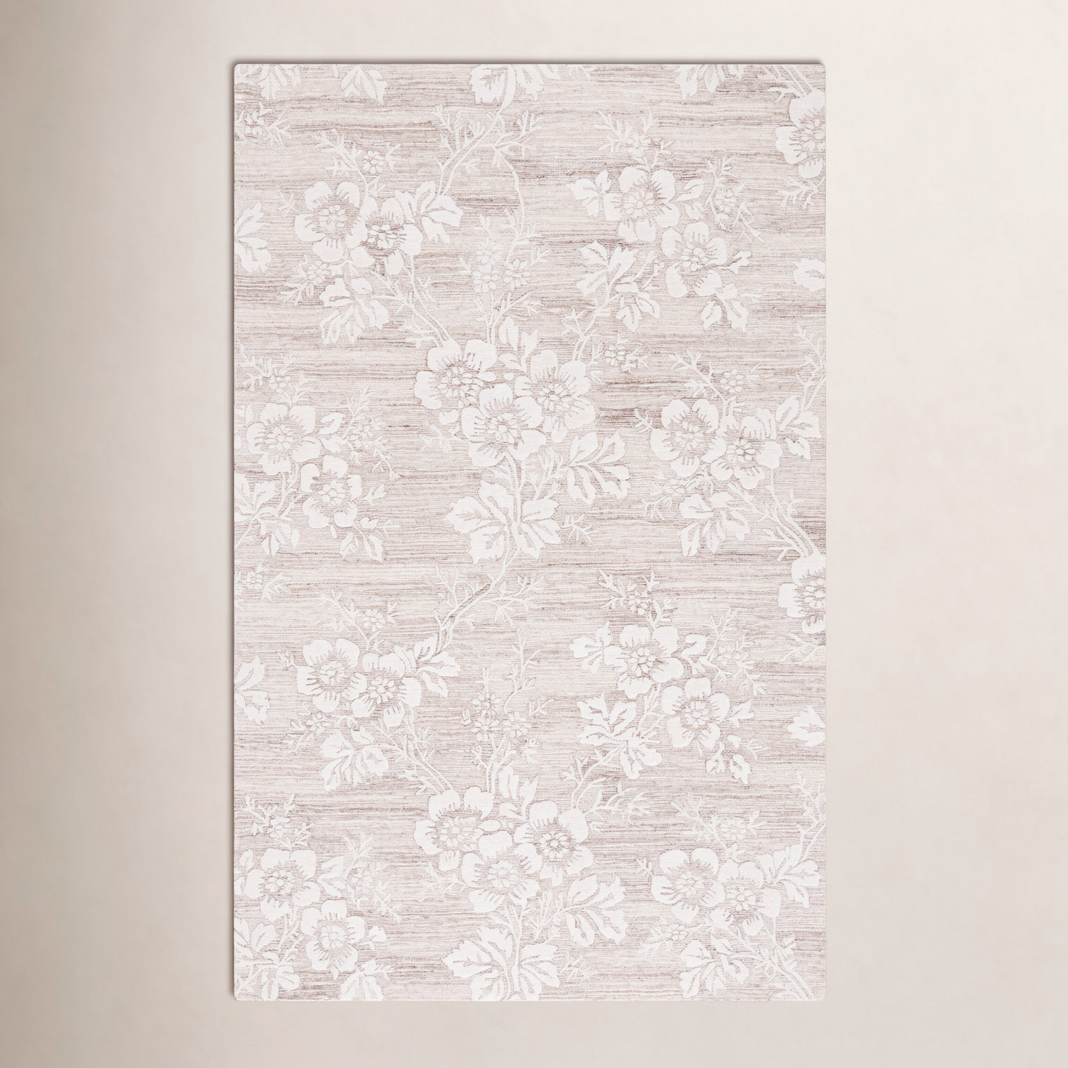 Hand-Tufted Wool Floral Rug, Rectangle 6' x 9'