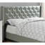 Modern Full Size Bed Frame With Silver Faux Leather Upholstery And Headboard Upholstered Structure