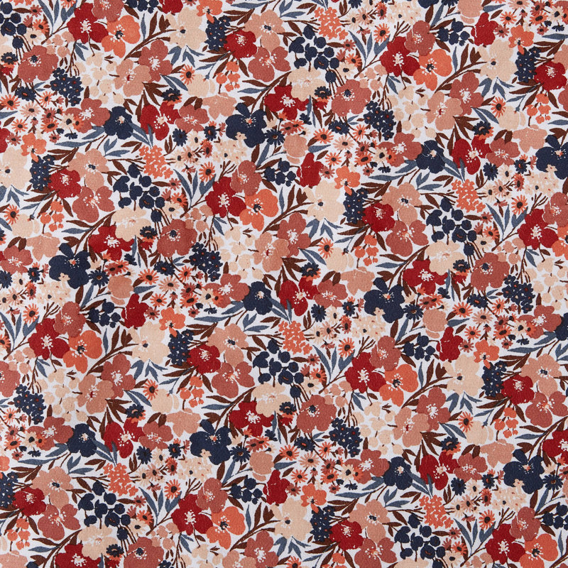 King Multicolor Cotton Floral Quilted Duvet Cover Set