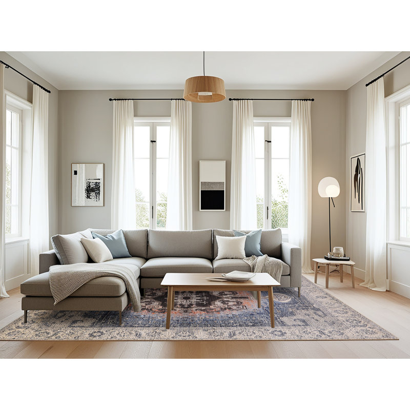 Tapis oriental gris / bleu, Rectangle 8 pi x 10 pi