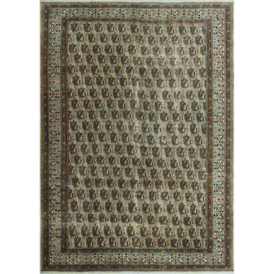 Fine One-of-a-Kind 8'5" X 11'10" 1980s Wool Area Rug in Grey