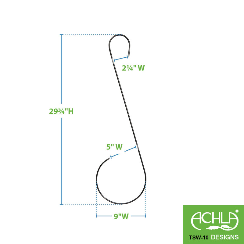 Metal Hook Plant Stand, 29.75" H x 9" W x 0.25" D