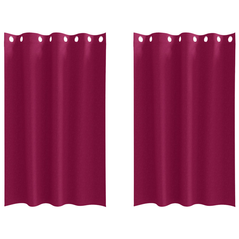 Tacorian Curtain Pair, 140cm Width x 175cm Drop, Wine Red