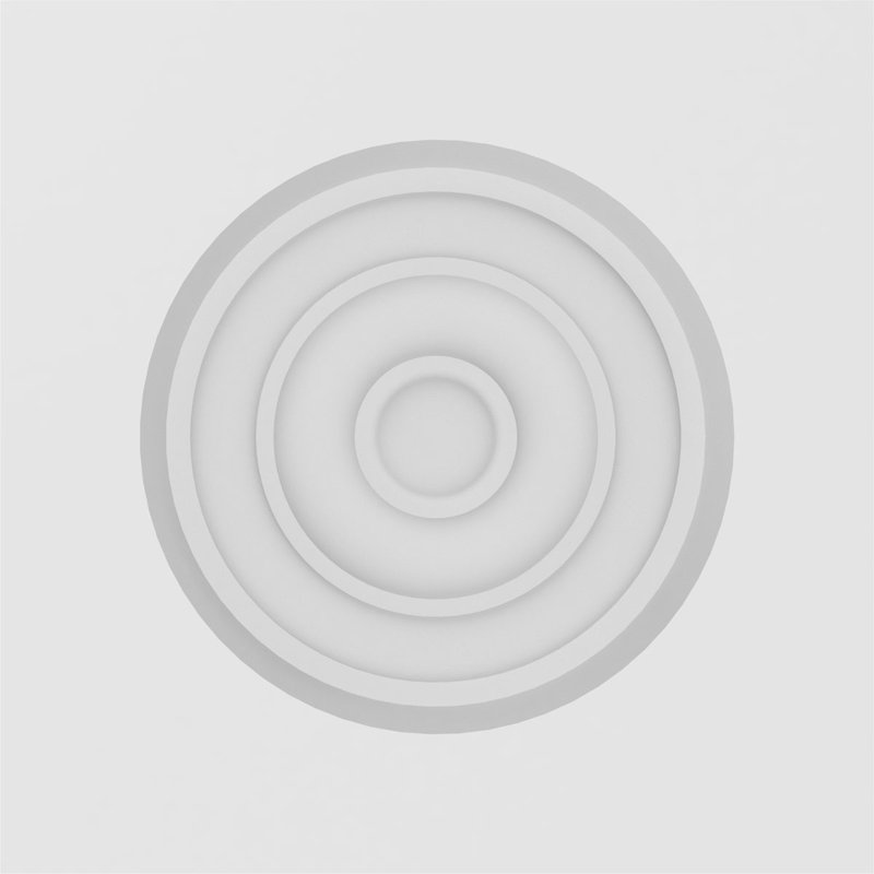 Standard Sedgwick Bullseye Rosette with Square Edge, 5" H x 5" W x 1" D
