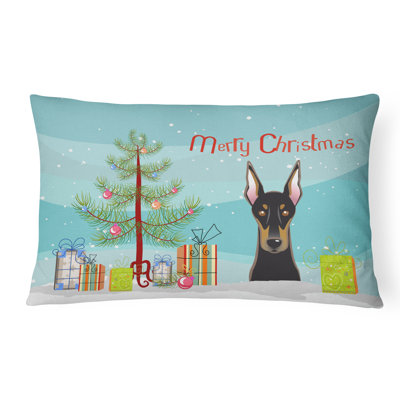  Coussin intérieur / extérieur Christmas Tree and Doberman