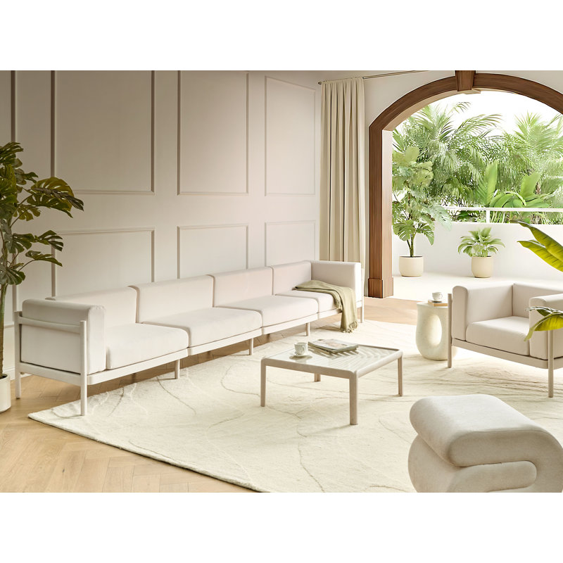 Chafee 363cm Wide Straight Patio Sofa with Cushions