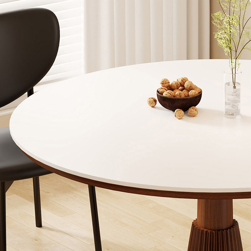 Table de salle à manger blanche et noyer, H 29,53 po x L 35,53 po x l 35,53 po