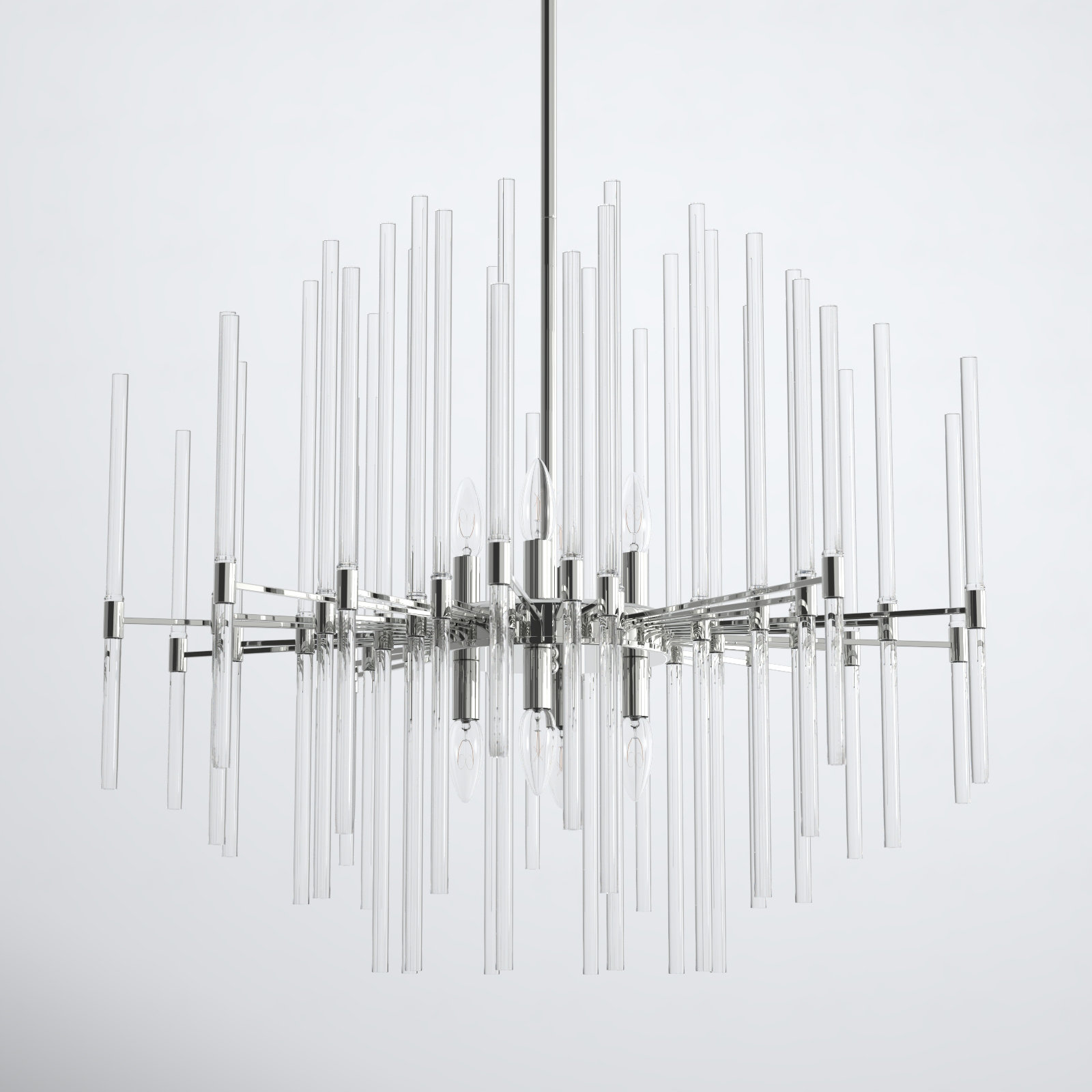 Chadley 8 - Light Chandelier, Polished Nickel, 21.75" H x 23.75" W x 23.75" D