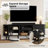 59" Modern TV Stand For 65 Inch TV With Sliding Tambour Doors, Media Console With Storage Cabinet, Charging Station, Adjustable Shelves, Cable Management – Modern Entertainment Center With Gold Handles & Wood Legs-864049211