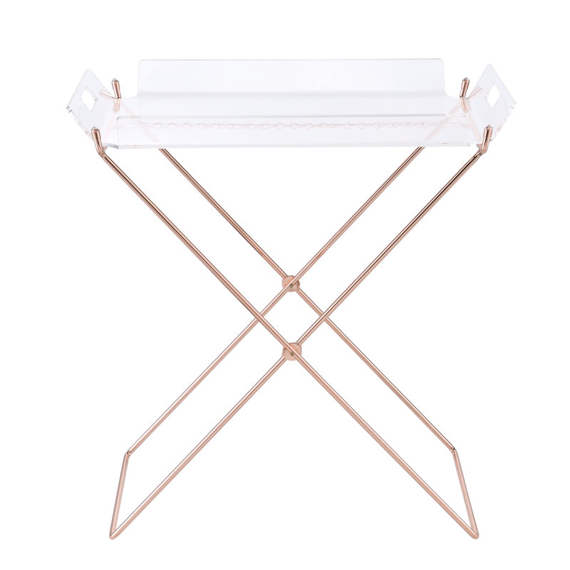 Table-plateau transparente en acrylique avec base traîneau pour salle d'étude élégante et décorative