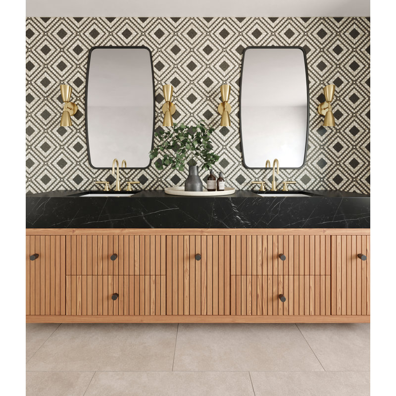 Carreau de mur et de sol en marbre Atrium, Beige Myra / basalte
