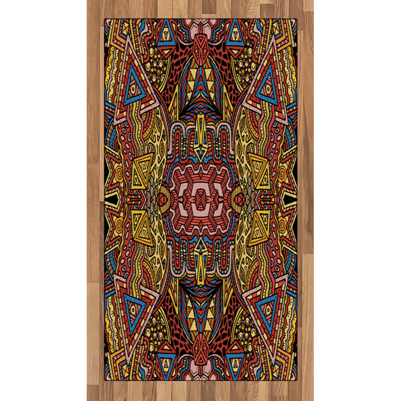 Psychedelic High Density Long Fiber Poly Threads Decorative Area Rug Carpet, Rectangle 2'7" x 5'