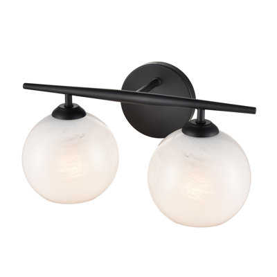 Meuble-lavabo 2 lumières avec abat-jour en verre blanc Millennium Lighting Kimorra