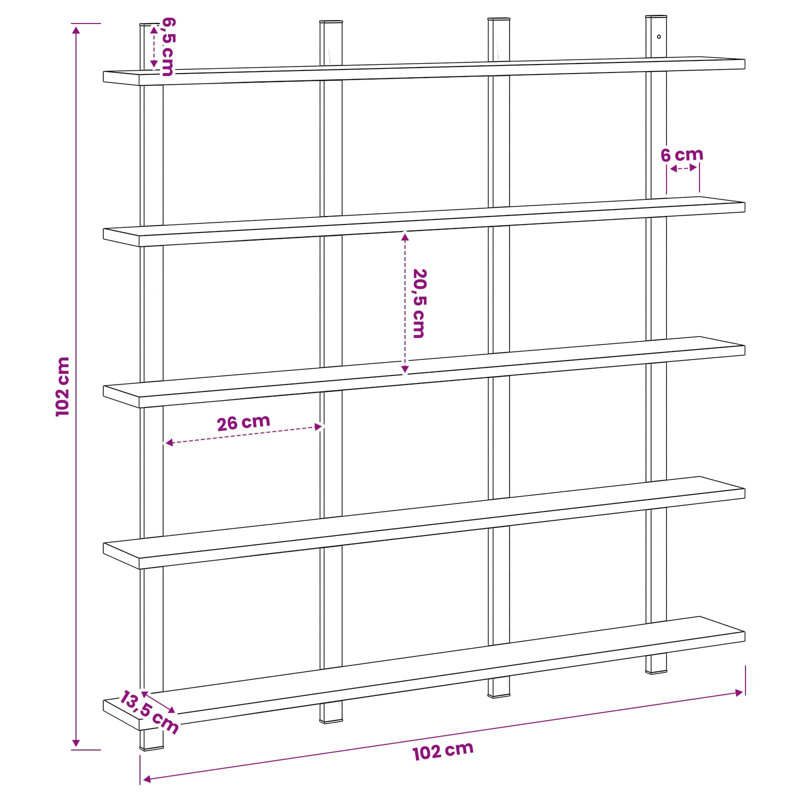 Floating Shelf, Black Oak