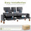 87-inch Corduroy Sofa with 3 Seats, No Tool Assembly,Solid Wood Frame and Solid Wood Legs-Grey-1121568009