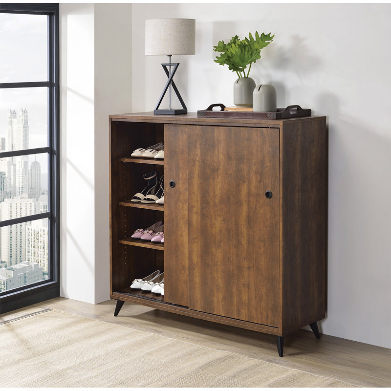 Rangement pour chaussures, armoire à chaussures en finition chêne