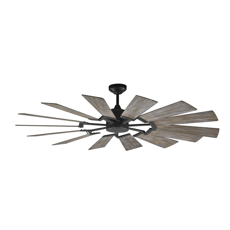 Ventilateur de plafond à DEL à 14 pales incluant la télécommande et un ensemble d'éclairage Elainea, 72 pouces