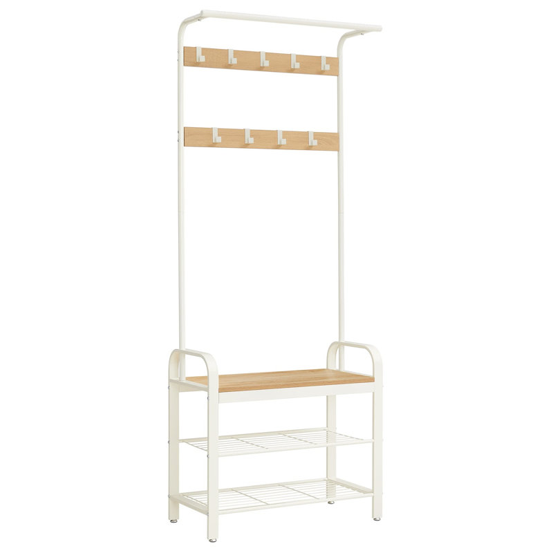 Adrasto 72cm Clothing Rack, Wood Colors/Cream