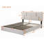 Grand lit plateforme en métal avec rangement hydraulique, aucun sommier requis, robuste Conception intemporelle