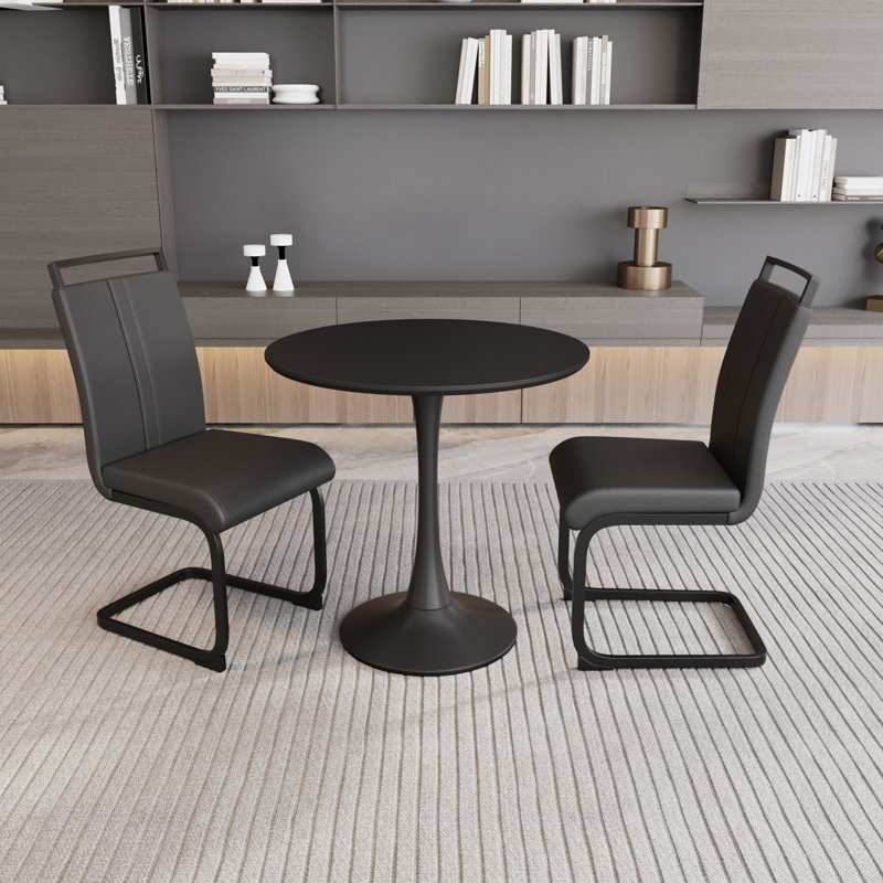 31.5 "  Circular Dining Table, Black
