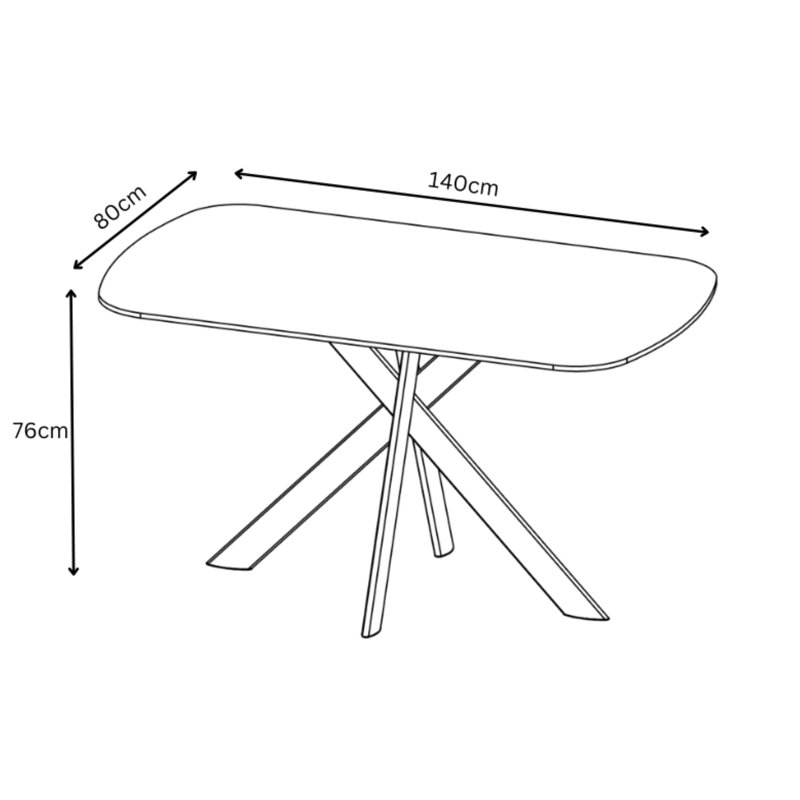 Dining Table with Stainless Steel Base