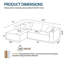 Canapé modulaire en L de 92,5 po pour canapé modulaire en L avec siège profond et sans compression avec méridienne sans assemblage requis - gris-673405030-673405027