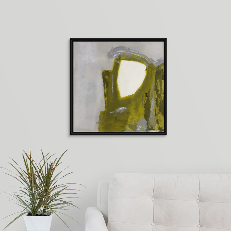 « jungle madness », peinture sur toile, Cadre flottant noir, H 21,7 po x l 21,7 po x P 1,75 po