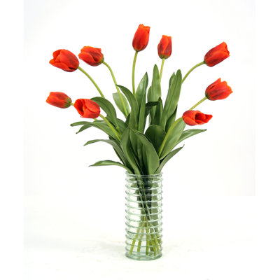 Arrangement floral tulipes en soie Nolah